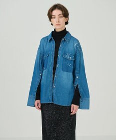 GRACE CONTINENTAL スリットスリーブデニムシャツ