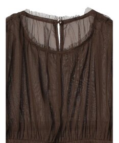 YECCA VECCA チュールギャザーブラウス