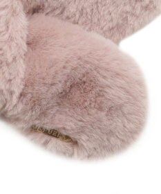 MOONBAT FURLA ファーティペット 差し込み ロゴプレート付 フェイクファーマフラー