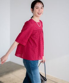 組曲 【先行予約】エンブロイダリーレース5分袖 ブラウス