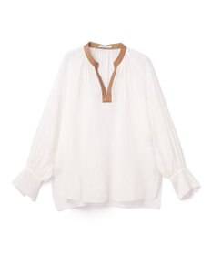 BEIGE， PAULINE / レザーコンビブラウス