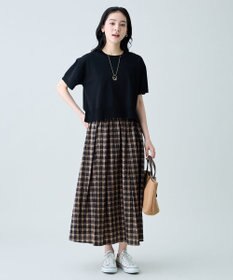 ANY 【2SET】ニット×チェックスカートセット