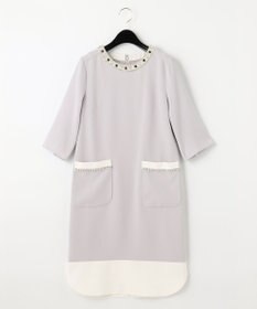 GRACE CONTINENTAL バイカラービジューワンピース