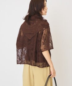AMERICAN HOLIC 【2点セット】メッシュレース半袖シャツ+スカーフ