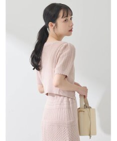 earth music&ecology ２点ＳＥＴ透かし編みカーディガン＋裾フレアスカート