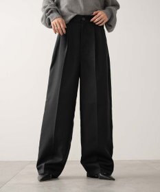 WEGO 【手洗い可】ハイウエストセンタープレスワイドパンツ