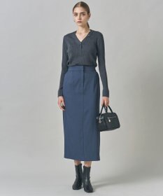 ICB 【CLASSY.掲載・裏起毛】 ウォームサテン Iラインスカート