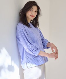 ANY L 【洗濯機可】エンブロイダリーブラウス