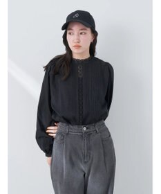 earth music&ecology ピンタックレースブラウス