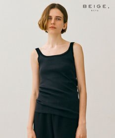 BEIGE， 【BEIGE,ecru/WEB限定・洗える】RIB TOPS /  コットンシルクリブキャミソール