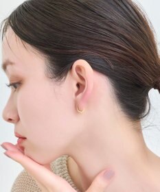 Phoebe 【金属アレルギー対応】ワンタッチビジューフープミニピアス　ゴールド/サージカルステンレス