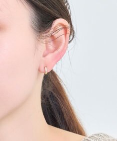 Phoebe 【金属アレルギー対応】ワンタッチビジューフープミニピアス　ゴールド/サージカルステンレス