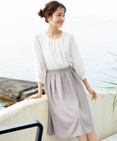 Tiaclasse 【洗える】ブラウスドッキングツイードワンピース