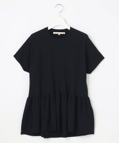 自由区 【XSサイズ～/洗える】クレープストレッチペプラム ニット