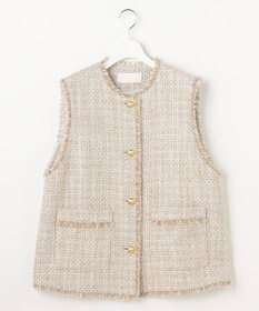 自由区 ファンシーノットツイード ジレ