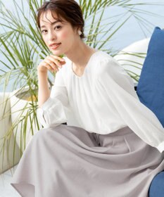 Tiaclasse 【洗える】ブラウスドッキングツイードワンピース