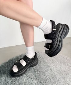 WEGO 【MLサイズ展開】厚底キルティングサンダル