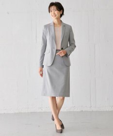 J.PRESS LADIES L ピンヘッドストレッチ フレアースカート