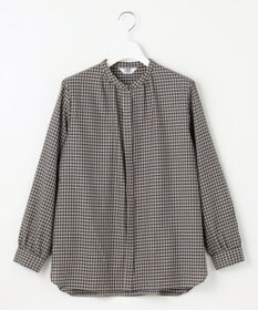 J.PRESS LADIES L 【洗える】ポリエステルヴィスコースブロックチェック バンドカラー ブラウス