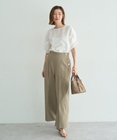YECCA VECCA パールタックスリーブブラウス