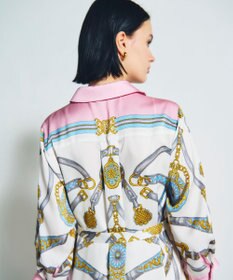 GRACE CONTINENTAL スカーフプリントシャツドレス