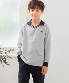 J.PRESS KIDS 【110-130cm】40/2天竺襟付き Vネック ポロシャツ