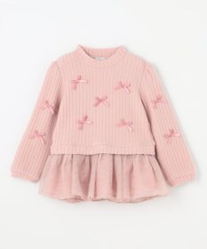 ANY KIDS ふくれジャガードリボンチュニック