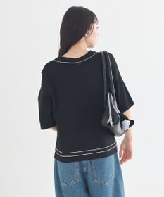 earth music&ecology ラインカラーポロニット