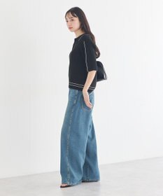 earth music&ecology ラインカラーポロニット