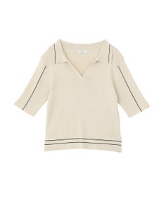 earth music&ecology ラインカラーポロニット