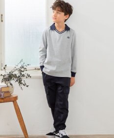 J.PRESS KIDS 【110-130cm】40/2天竺襟付き Vネック ポロシャツ