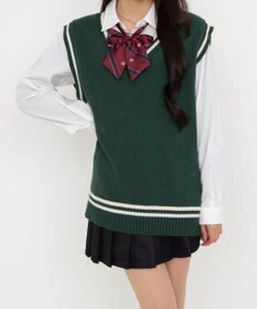 WEGO 【SCHOOLITEM】ラインスクールニットベスト
