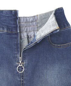 YECCA VECCA フロントZIPハイウエストデニムスカート