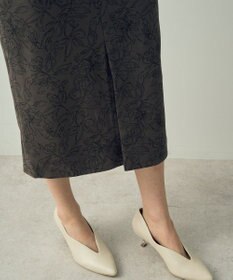 YECCA VECCA フラワー柄フェイクスエードスカート