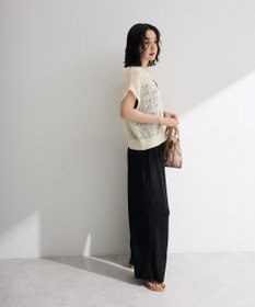 Green Parks 透かし編みＺＩＰニットベスト