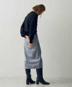 YECCA VECCA フラワー柄フェイクスエードスカート