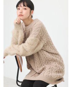 earth music&ecology 袖ファーケーブルミニワンピース