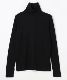 ANY L ウール混リブタートルネックカットソー