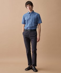 JOSEPH ABBOUD 【キングサイズ・清涼・リネンブレンド】コットンリネン ボイルフラワープリント 半袖シャツ