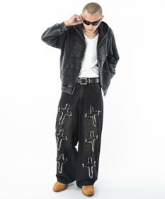 WEGO 【ユニセックス着用ITEM】フリンジデニムパンツ