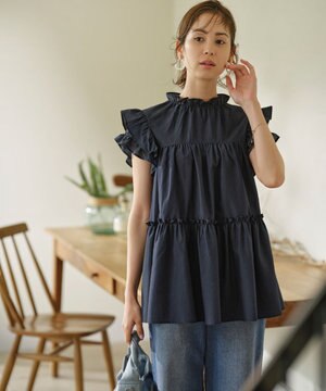  【WEB限定】ナイロンレーヨン チュニック ブラウス