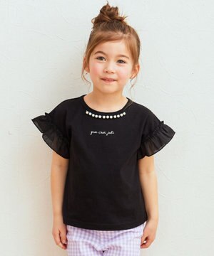  パール襟 袖フリル Ｔシャツ