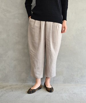  〈高品質ベルギーリネン100%〉〈オンオフ着られる〉リネンイージーパンツ