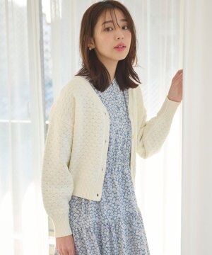  【洗える】ポコポコ カーディガン