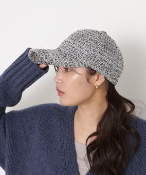  PAUL&JOE ACCESSOIRES(ポール&ジョー)ツイード キャップ 帽子 ネコチャーム付 UVカット