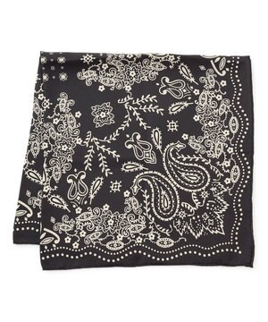  【滝沢眞規子さん着用】manipuri ペイズリーモチーフ バンダナ シルク スカーフ