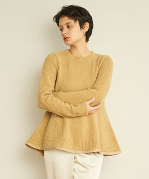 【洗える】フレアシルエットチュニックニット