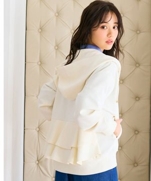  【洗える・新色追加】バックフリル ダンボールパーカー