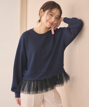  チュールコンビダンボール プルオーバー