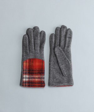  タータンチェックジャージグローブ (WOMEN)【タッチパネル対応】